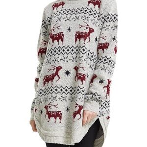 Shineflow Reindeer Snowflake Christmas Pullover Sweater S